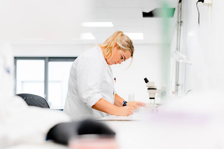 Sample analysis using a swab in the laboratory