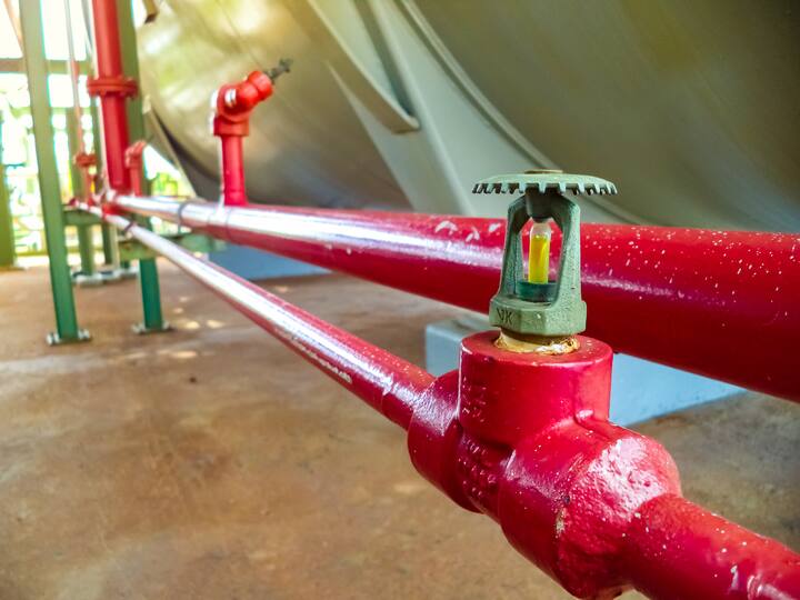 Fire sprinklers in a normal petrochemical plant